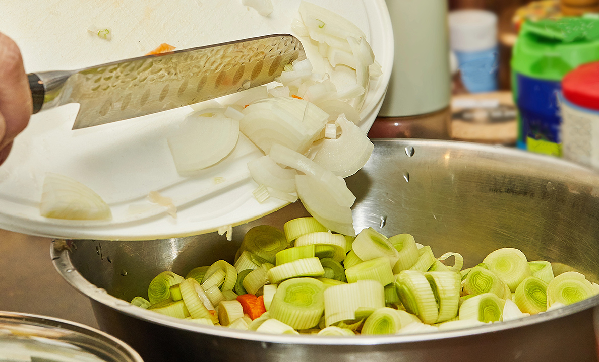 woman's hand cooking